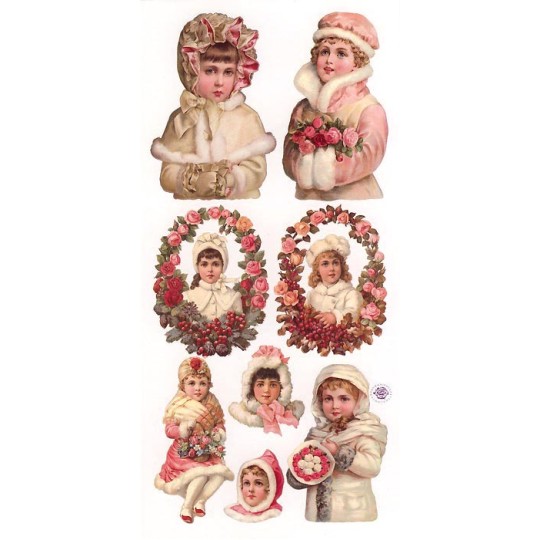 1 Sheet of Stickers Pink Christmas Girls